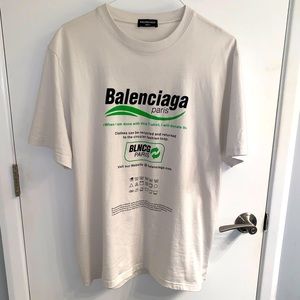 Balenciaga recycle print t shirt white size large